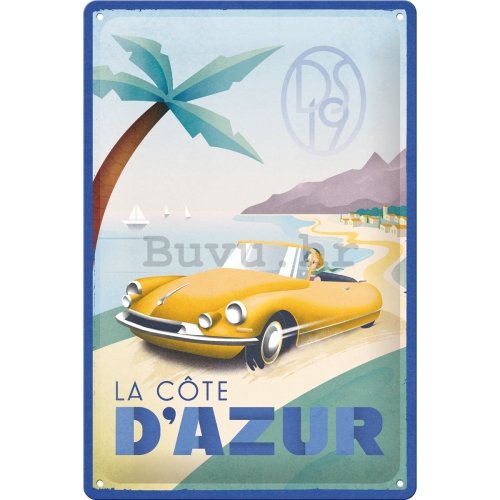 Metalna tabla: La Cote D'Azur - 20x30 cm