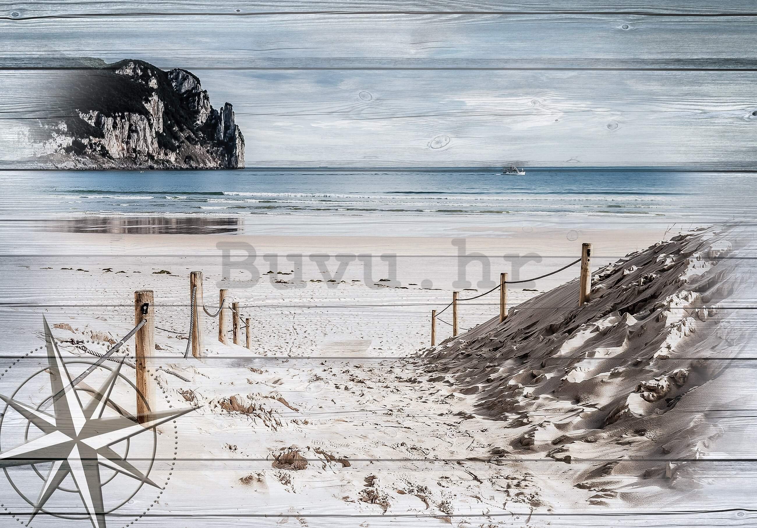 Vlies foto tapeta: Strand auf einer Postkarte - 368x254 cm