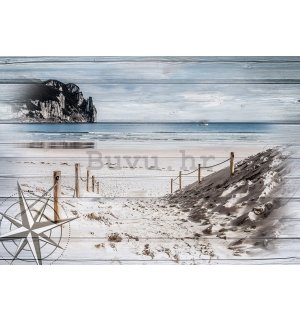 Vlies foto tapeta: Strand auf einer Postkarte - 368x254 cm