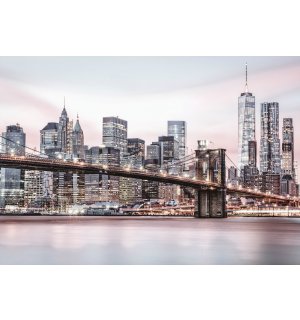 Vlies foto tapeta: Osvijetljeni Brooklynski most - 368x254 cm