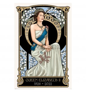 Plakát - Art Nouveau (Queen Elizabeth II 1926 - 2022)