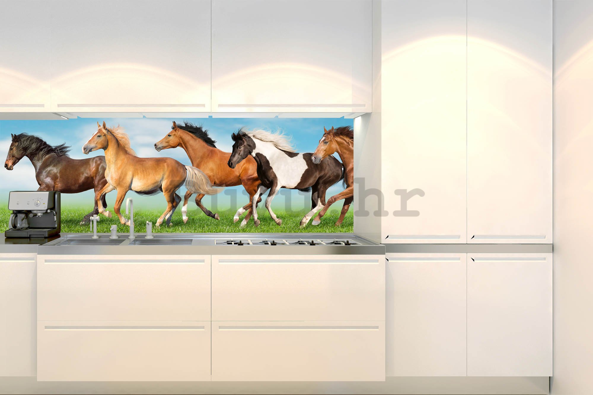 Samoljepljiva periva tapeta za kuhinju - Konji, 180x60 cm