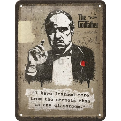 Metalna tabla: The Godfather (Learn from the streets) - 20x15 cm