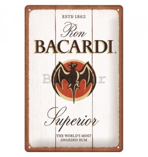 Metalna tabla: Bacardi Superior White Wood - 20x30 cm