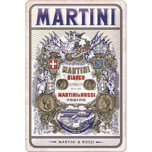 Metalna tabla: Martini Bianco Vermouth Label - 20x30 cm