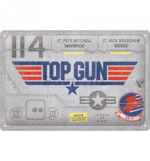 Metalna tabla: Top Gun Aircraft Metal - 30x20 cm
