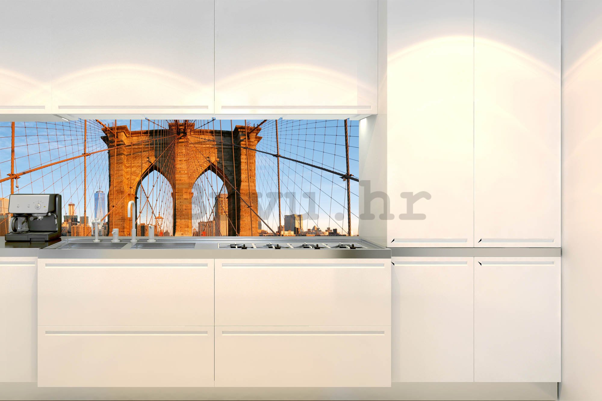 Samoljepljiva periva tapeta za kuhinju - Horizont Brooklynskog mosta, 180x60 cm