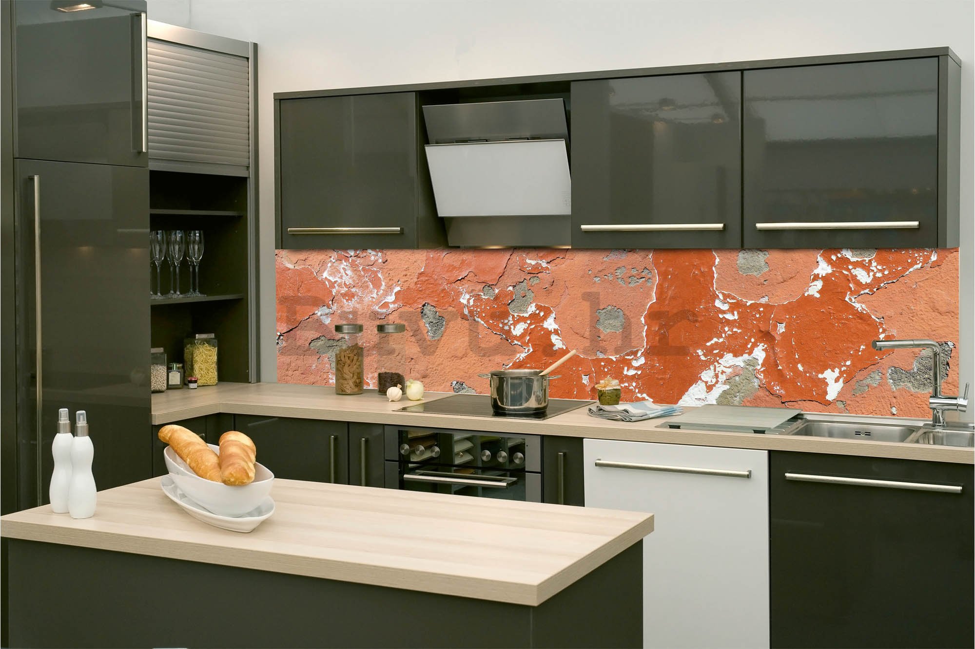 Samoljepljiva periva tapeta za kuhinju - Tekstura raspadanja, 260x60 cm