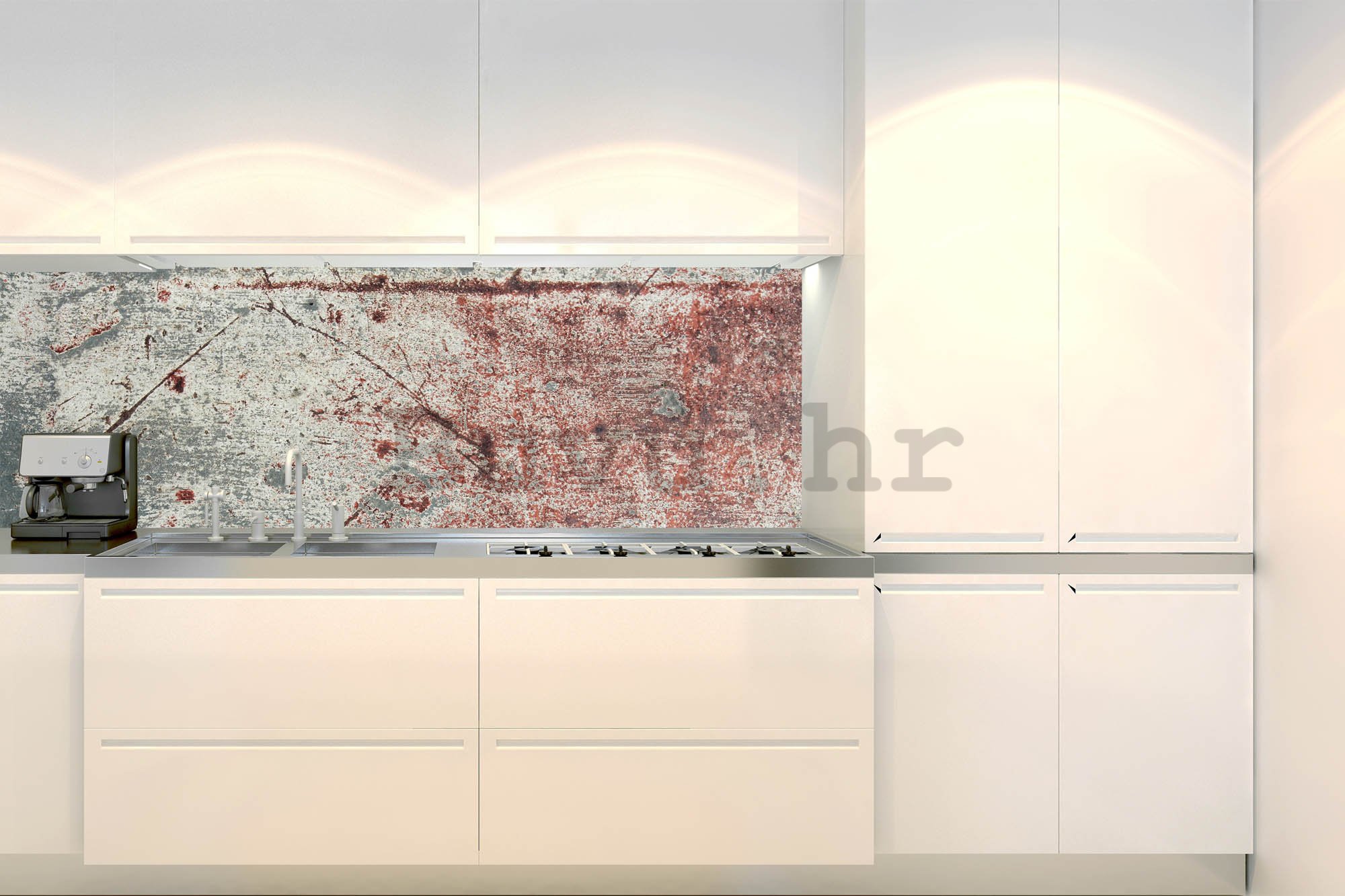 Samoljepljiva periva tapeta za kuhinju - Hrđavi zid, 180x60 cm