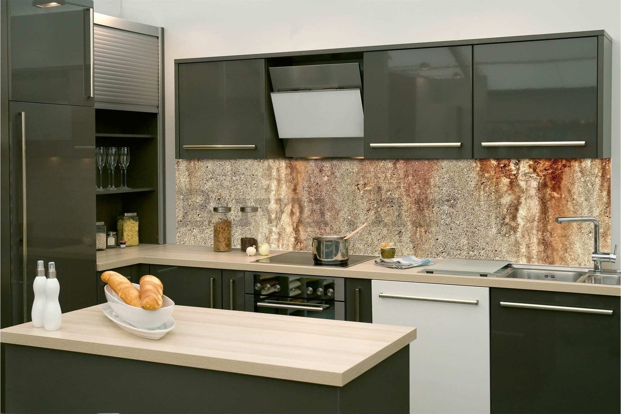 Samoljepljiva periva tapeta za kuhinju - Pješčani dekor, 260x60 cm