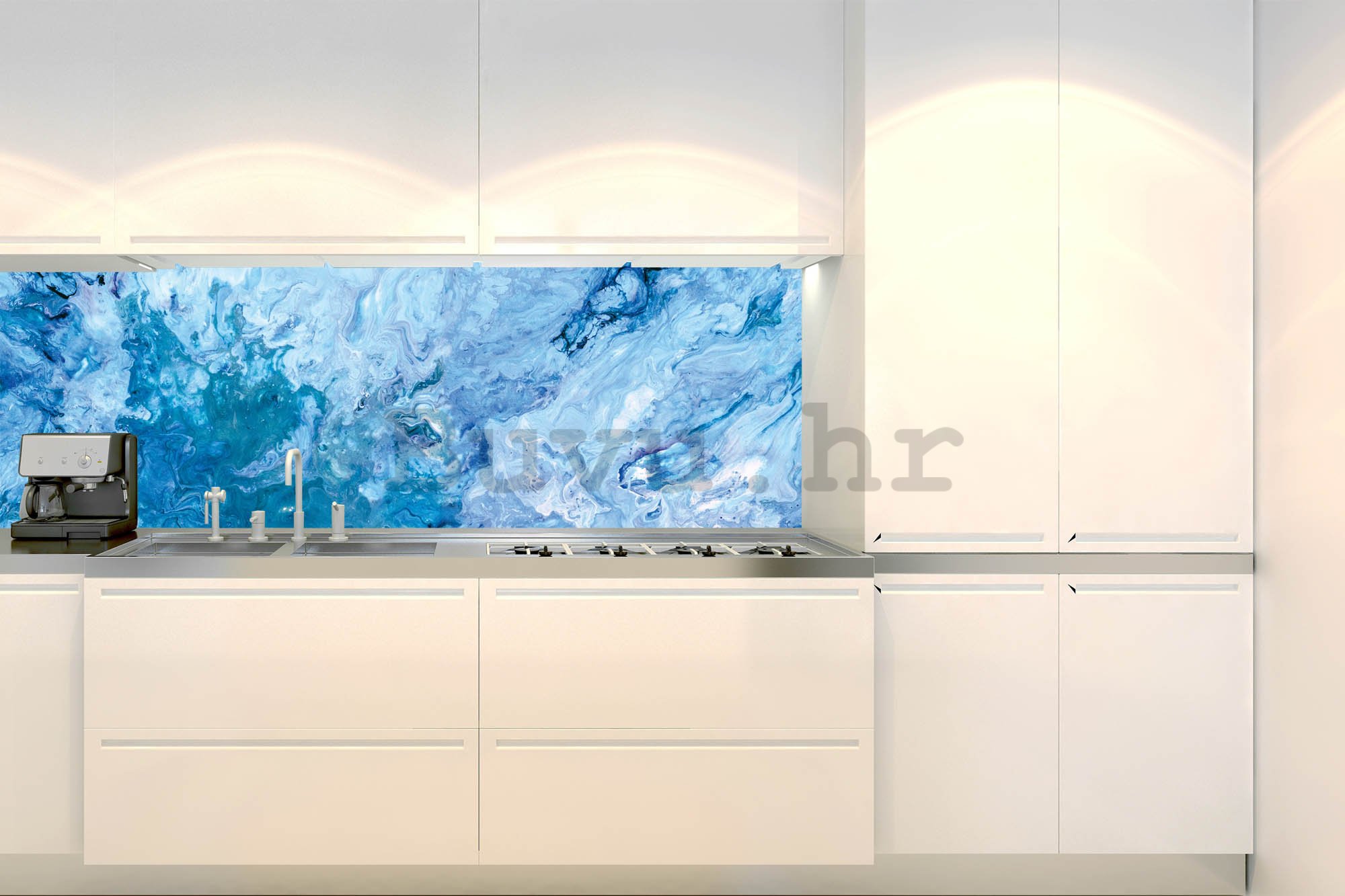 Samoljepljiva periva tapeta za kuhinju - Plavi mramor, 180x60 cm