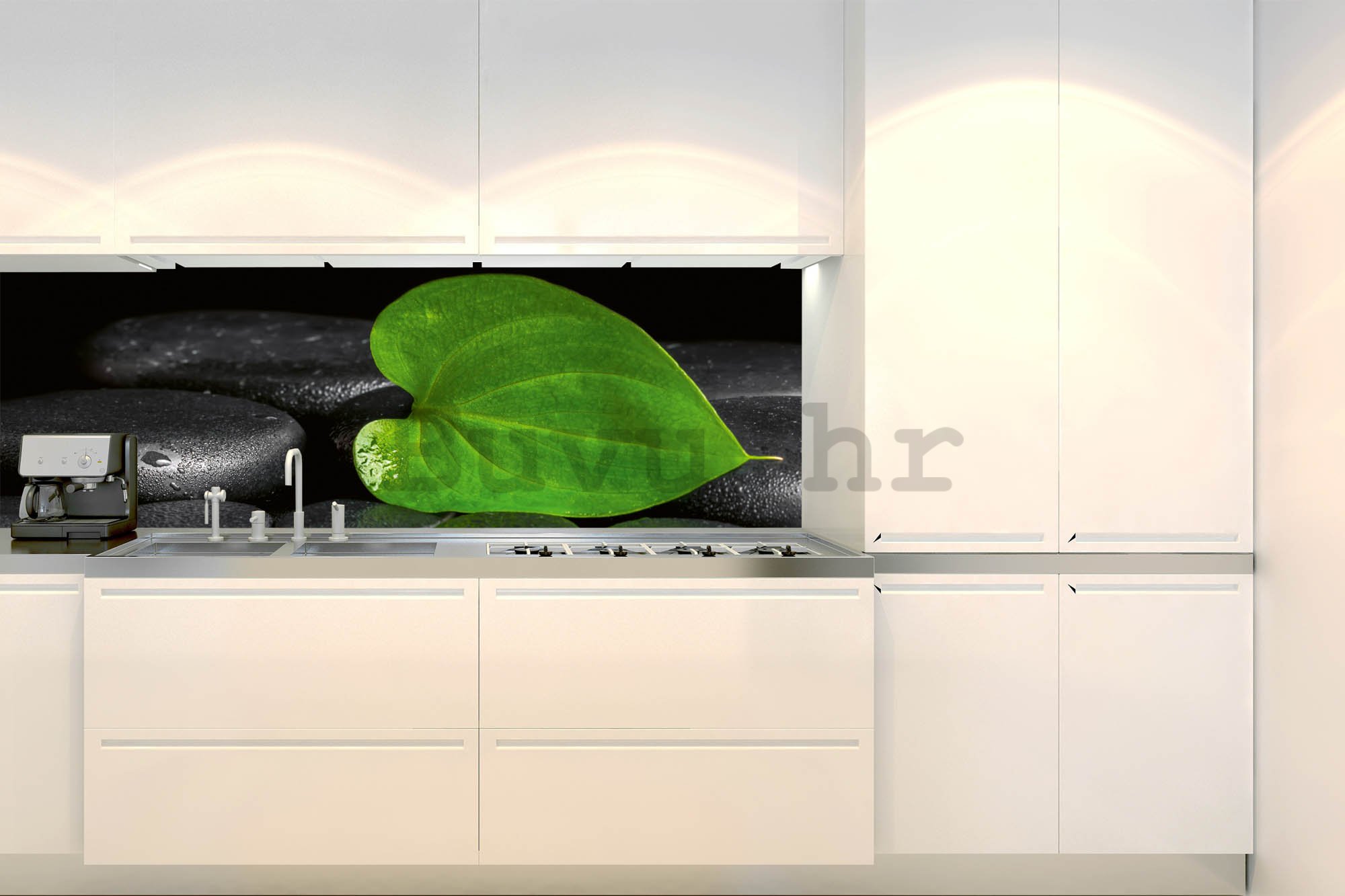 Samoljepljiva periva tapeta za kuhinju - Zeleni list (1), 180x60 cm