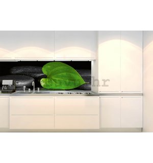 Samoljepljiva periva tapeta za kuhinju - Zeleni list (1), 180x60 cm