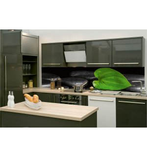Samoljepljiva periva tapeta za kuhinju - Zeleni list (1), 260x60 cm