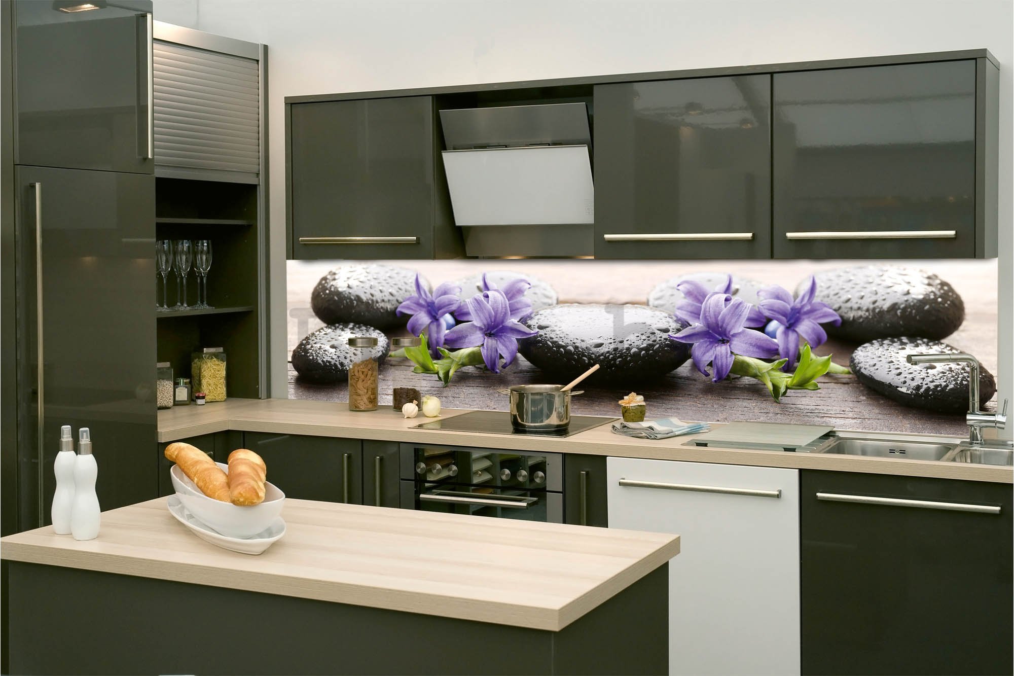 Samoljepljiva periva tapeta za kuhinju - Spa vruće kamenje, 260x60 cm