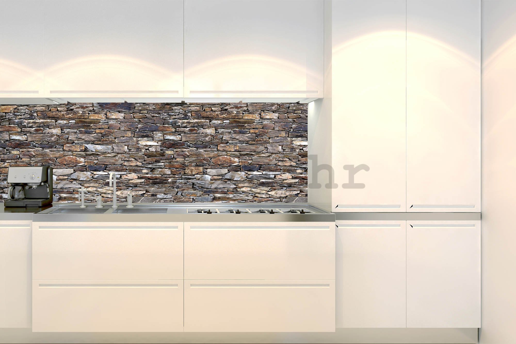 Samoljepljiva periva tapeta za kuhinju - Tradicionalni kameni zid, 180x60 cm