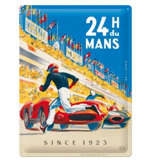 Metalna tabla: 24h Le Mans - Racing Poster Blue - 40x30 cm