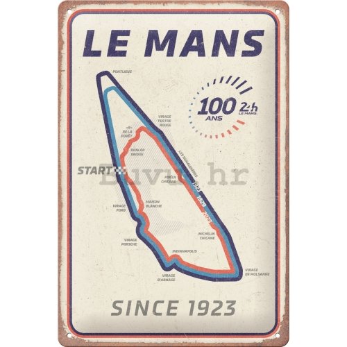 Metalna tabla: 24h Le Mans - Circuit 100 Ans - 20x30 cm