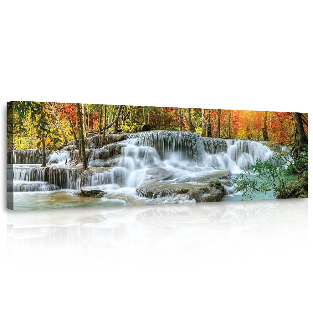 Slika na platnu: Šumski vodopad - 145x45 cm