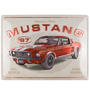 Metalna tabla: Ford Mustang GT 1967 Red - 40x30 cm