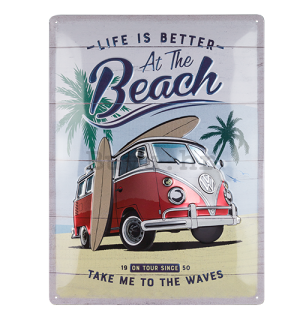 Metalna tabla: VW Life is Better at the Beach Metallic Edition - 40x30 cm