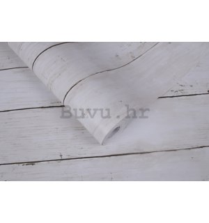 Samoljepljiva zidna folija bijeli drveni dekor (1) 45cm x 3m