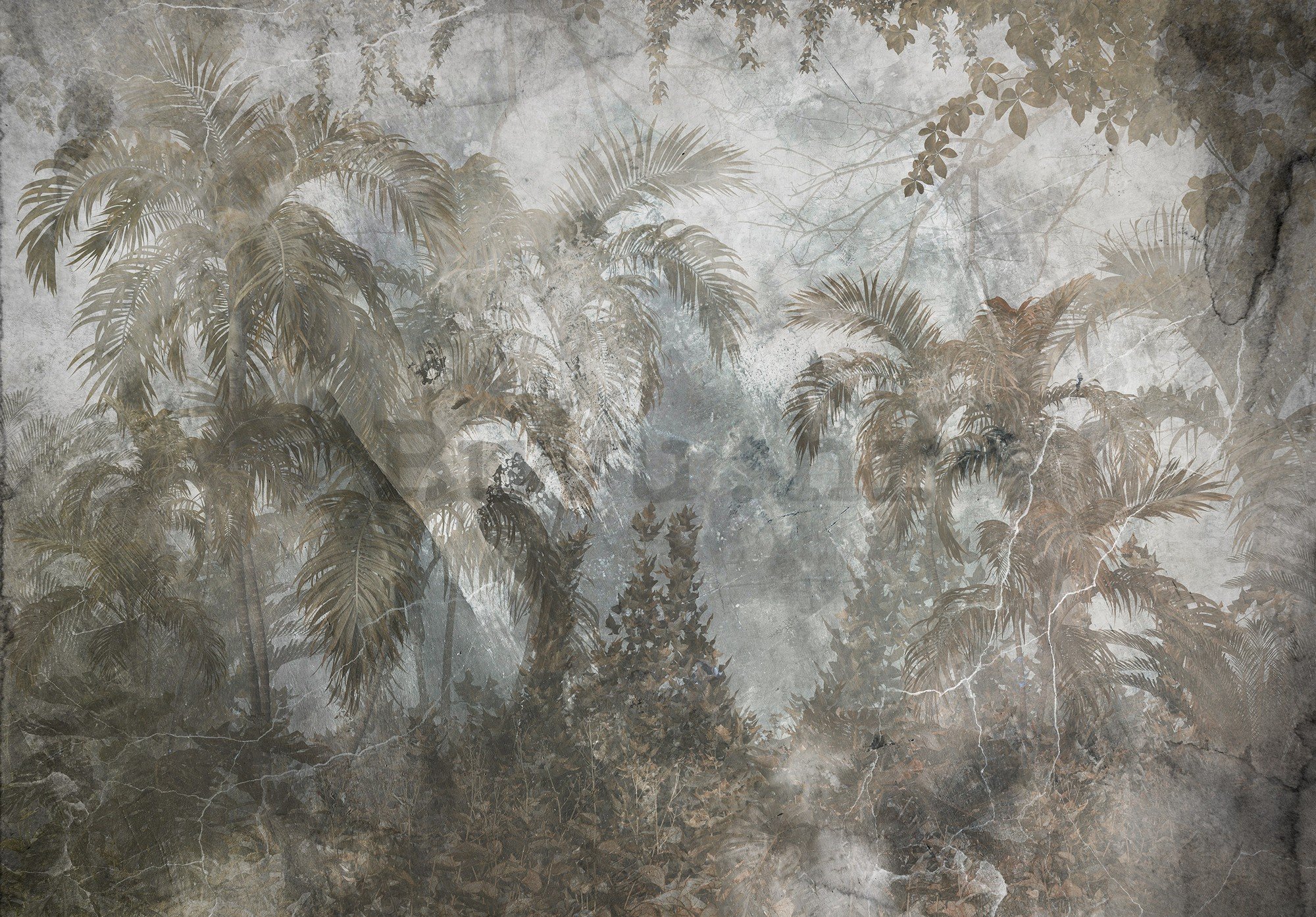 Foto tapeta Vlies: Jungle (imitacija betona) - 254x184 cm
