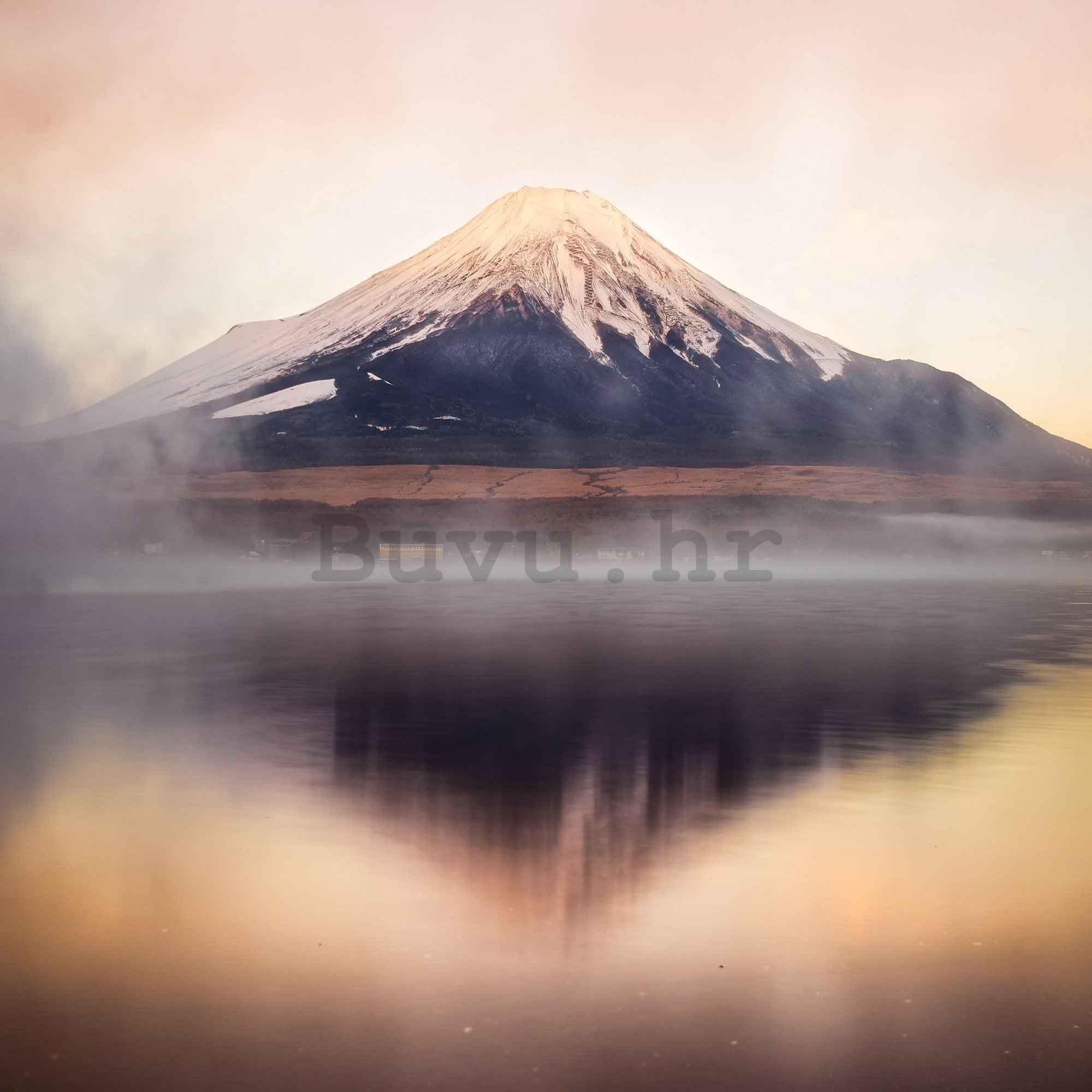 Foto tapeta Vlies: Jezero i planina Fuji - 254x184 cm