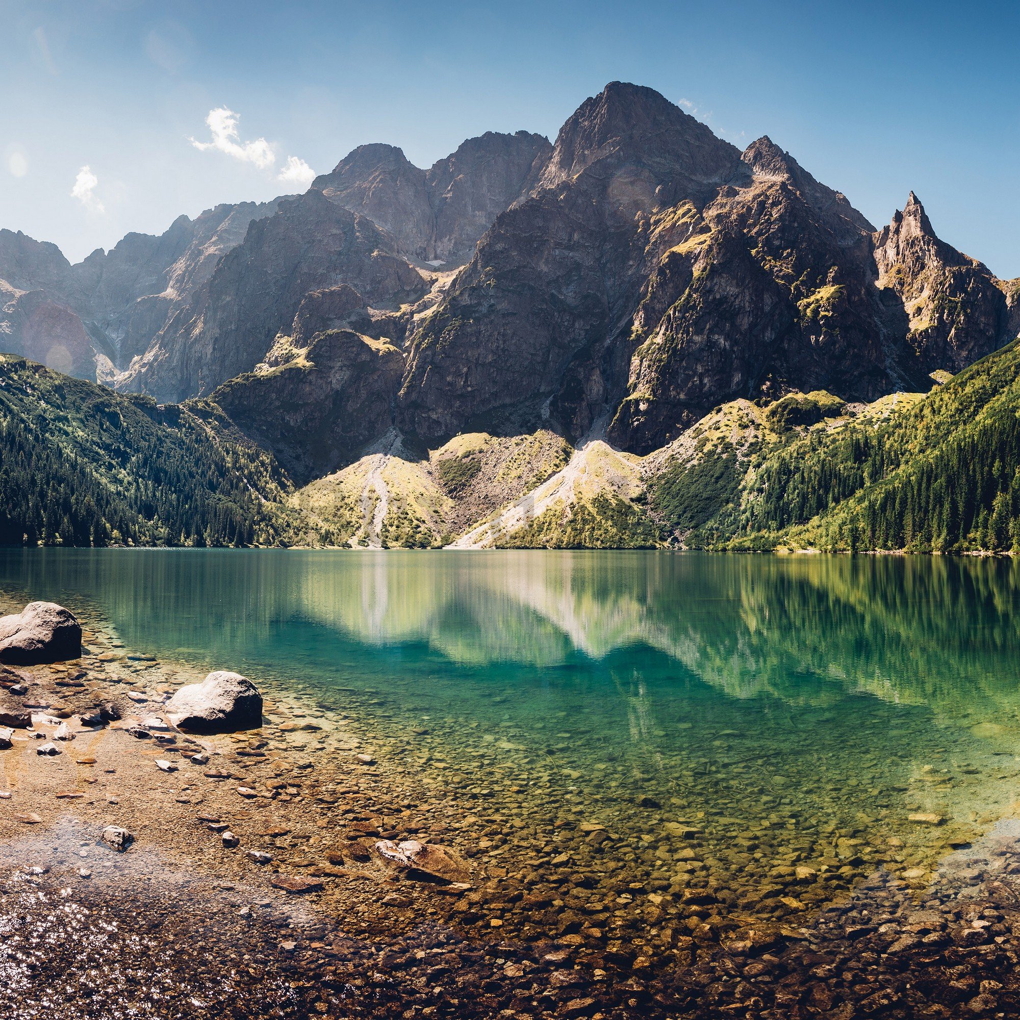 Vlies foto tapeta: Planinsko jezero - 152,5x104 cm