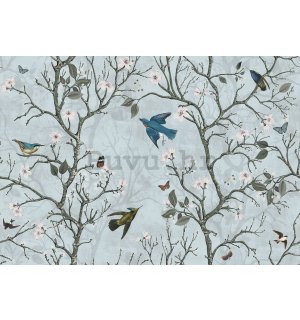 Vlies foto tapeta: Ptice i drveće (animirani) - 368x254 cm