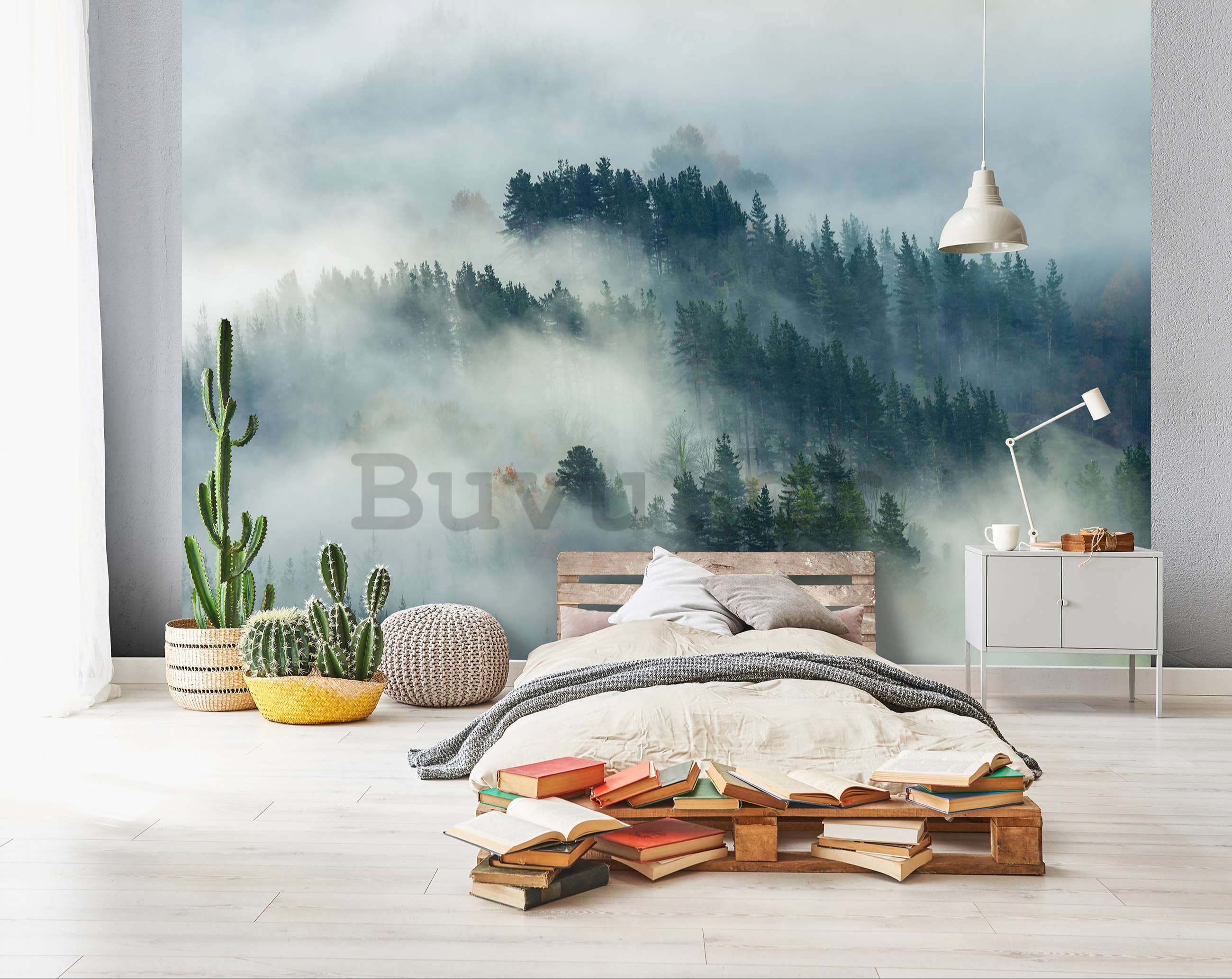 Vlies foto tapeta: Magla nad šumom (4) - 368x254 cm