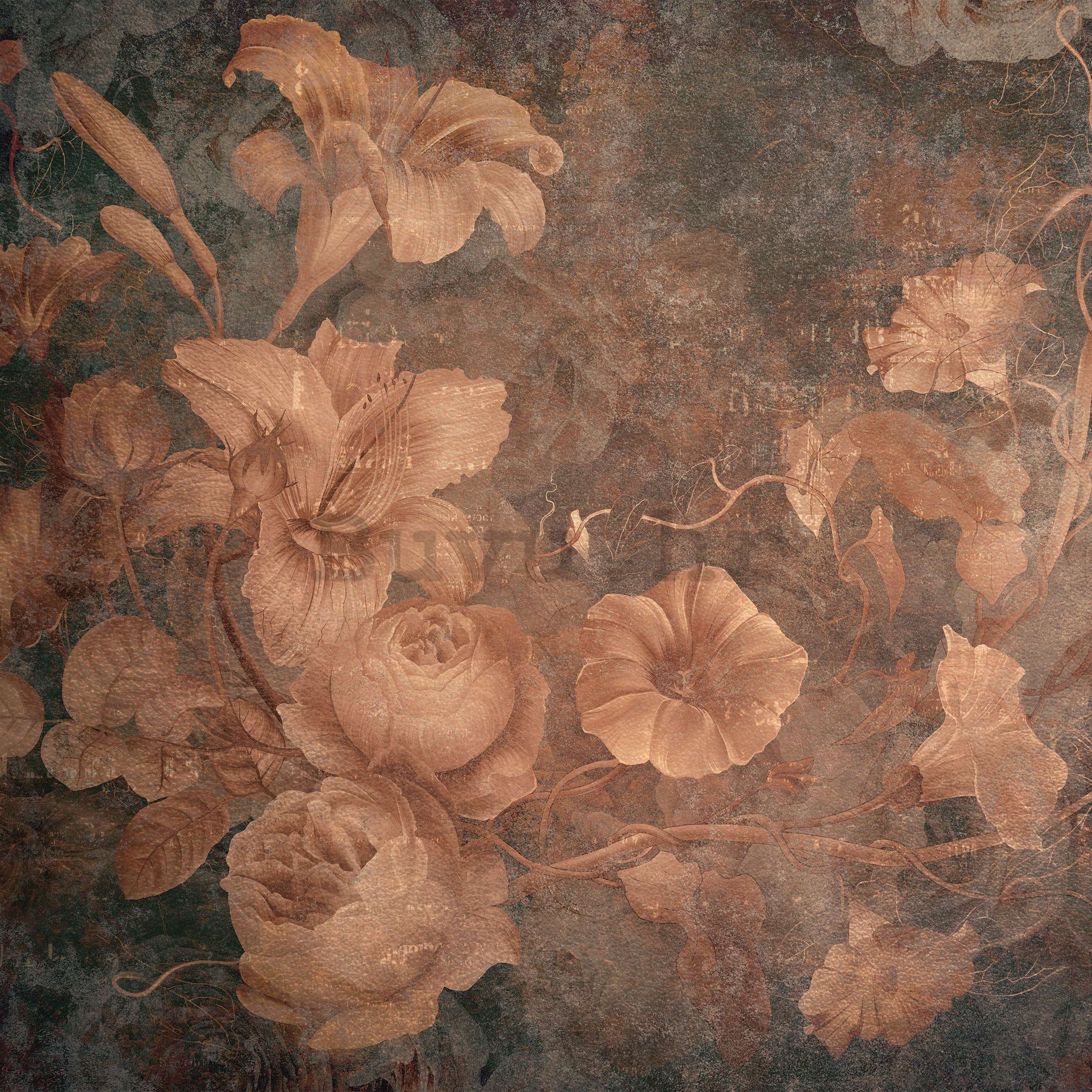 Vlies foto tapeta: Vintage imitacija cvijeća - 368x254 cm