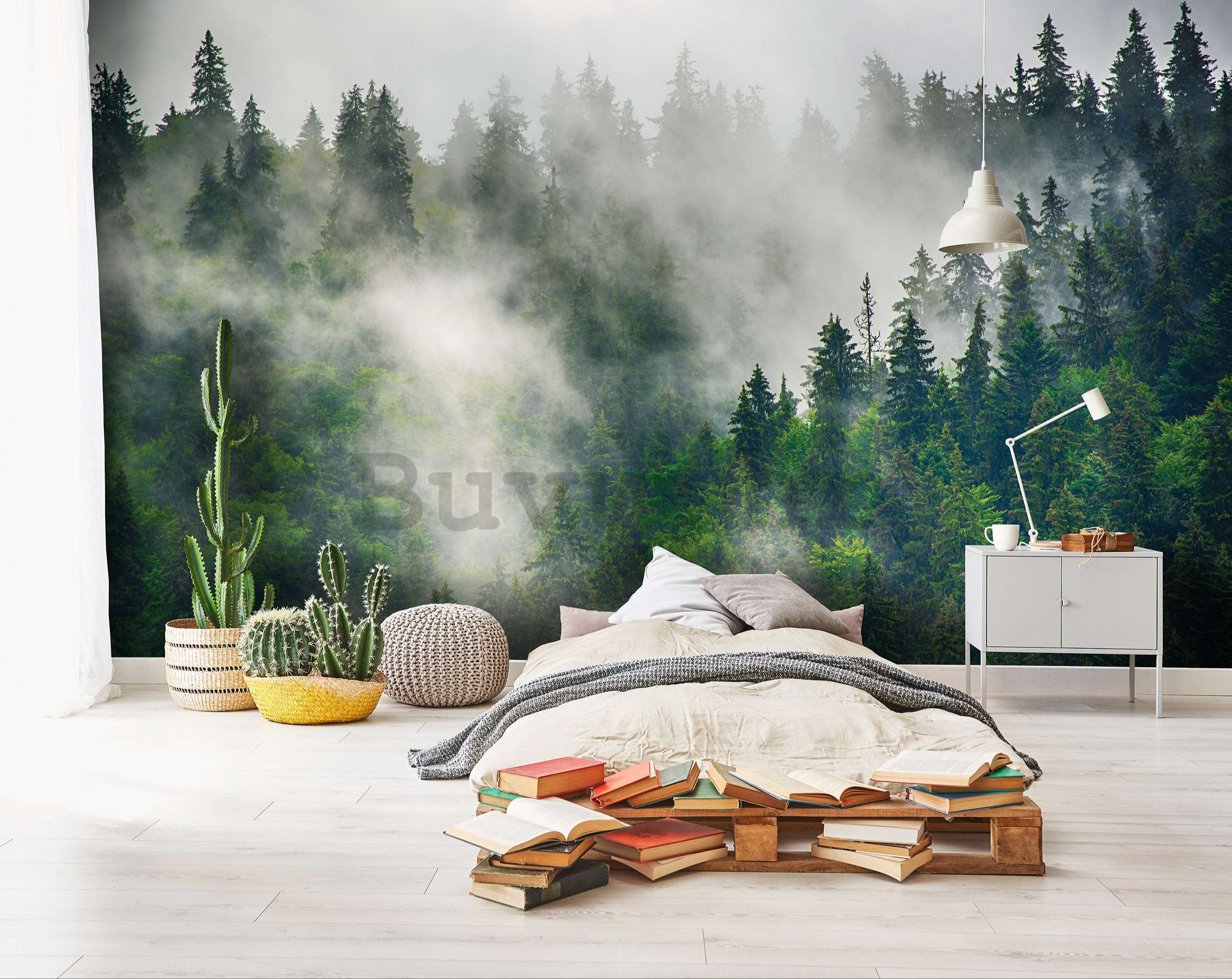 Vlies foto tapeta: Magla nad šumom (5) - 368x254 cm