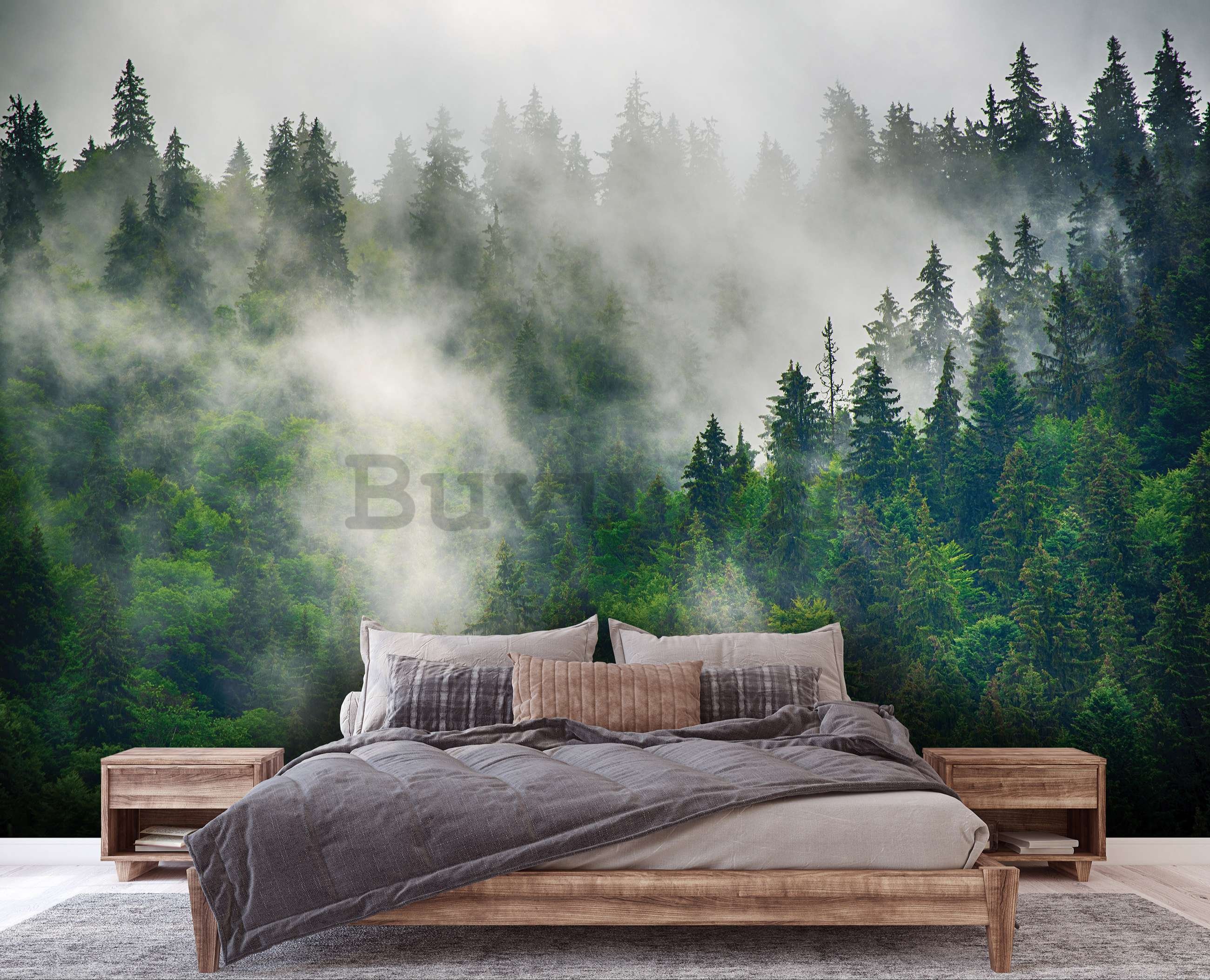 Vlies foto tapeta: Magla nad šumom (5) - 104x70,5cm