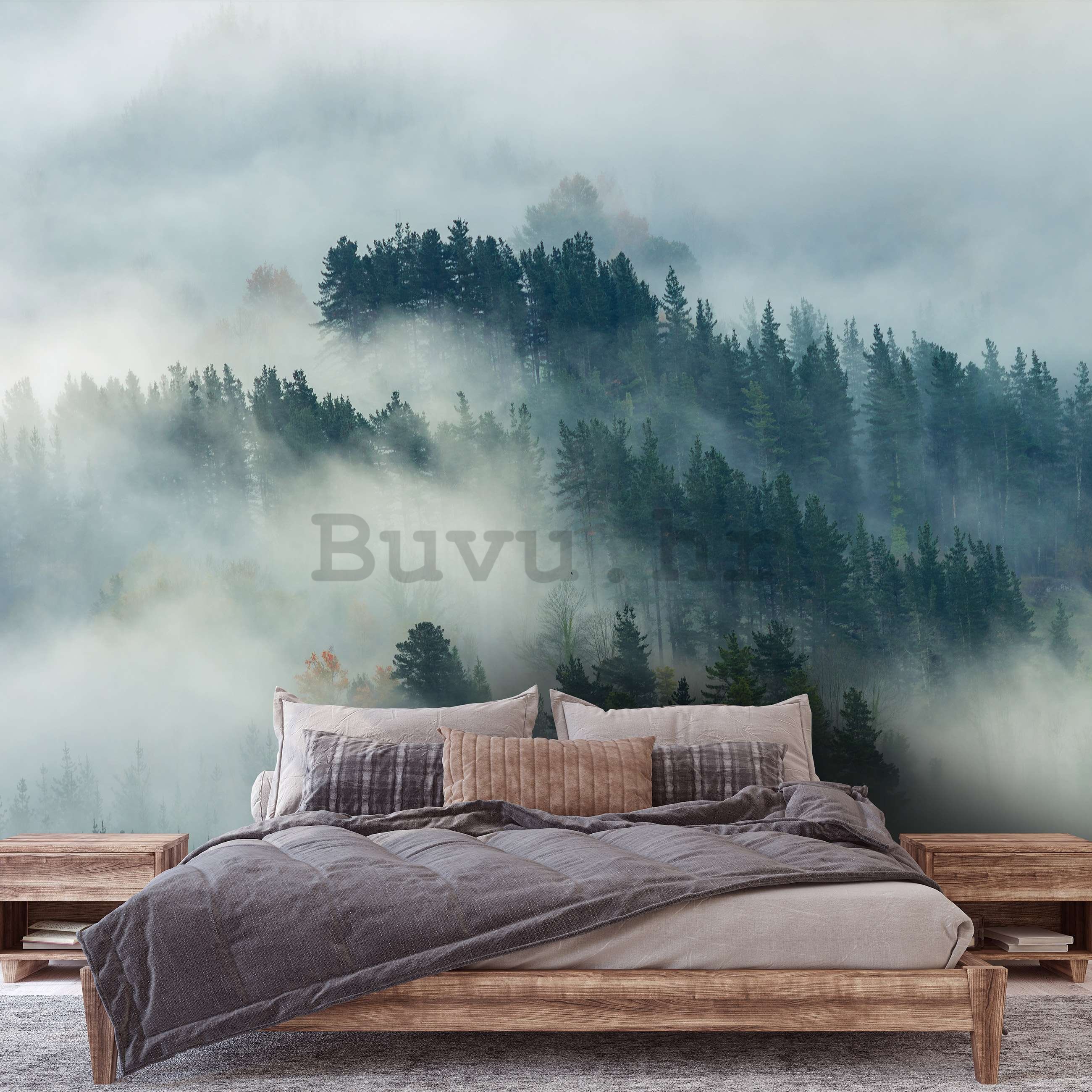 Vlies foto tapeta: Magla nad šumom (4) - 416x254 cm