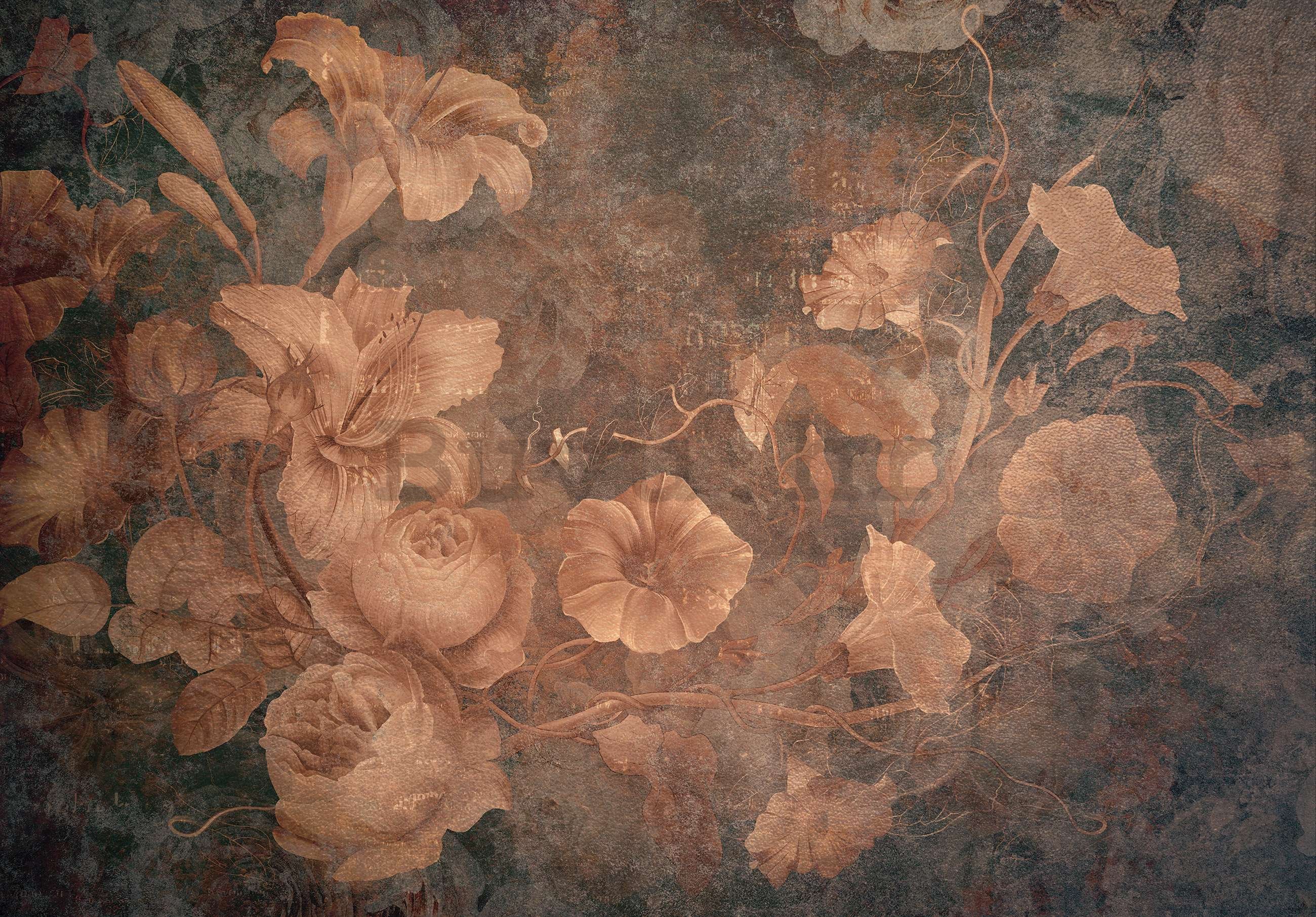 Vlies foto tapeta: Vintage imitacija cvijeća - 416x254 cm
