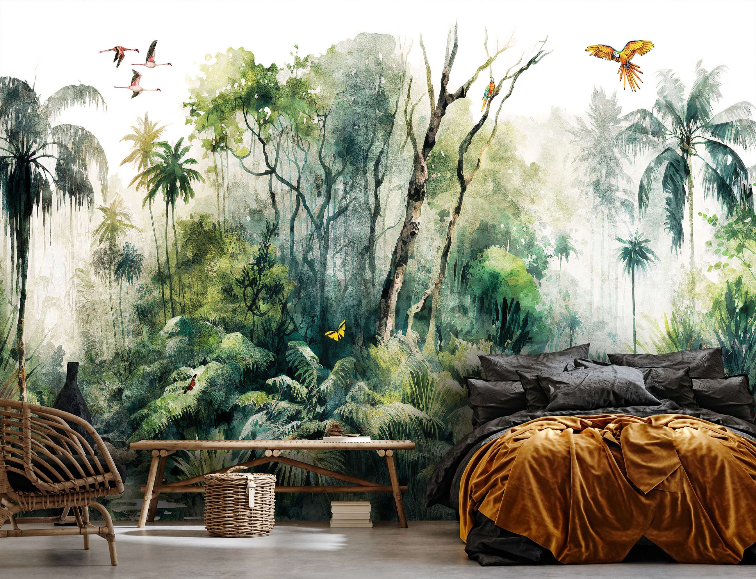 Vlies foto tapeta: U prašumi (naslikano) - 254x184 cm