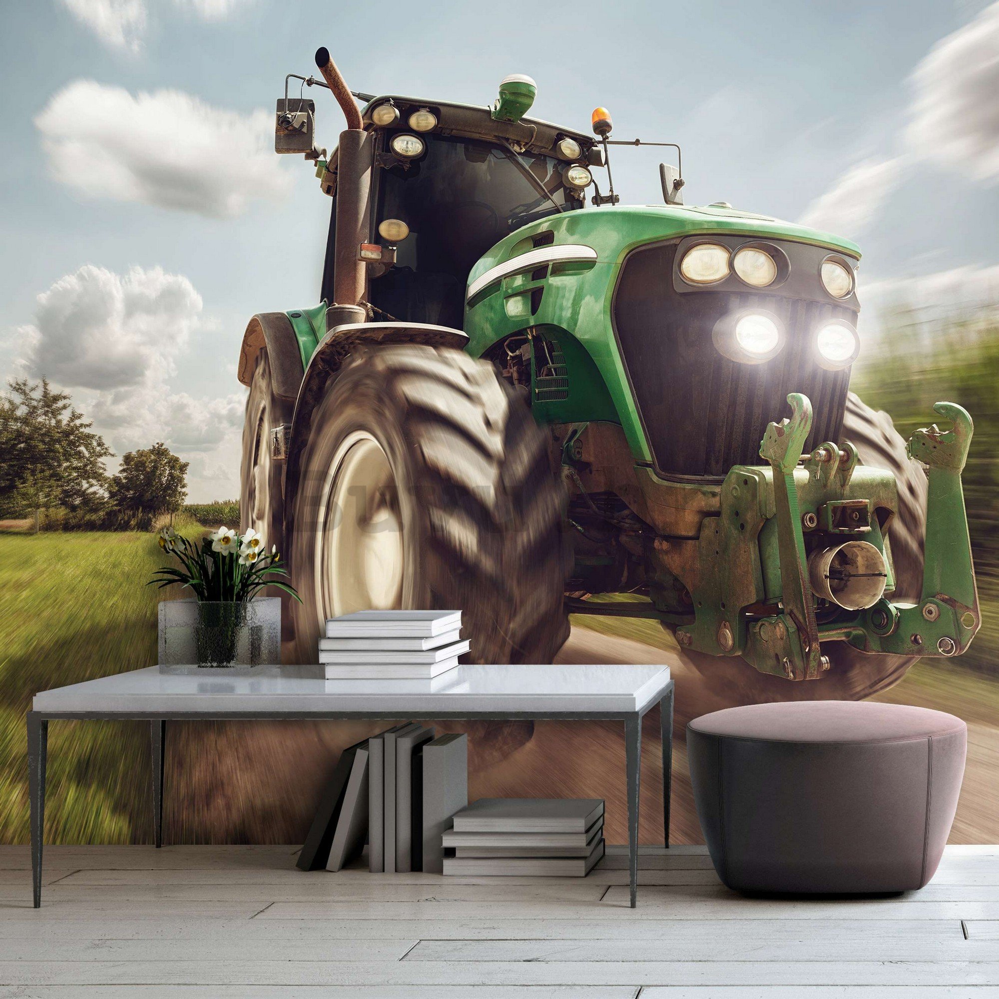 Vlies foto tapeta: Traktor - 368x254 cm