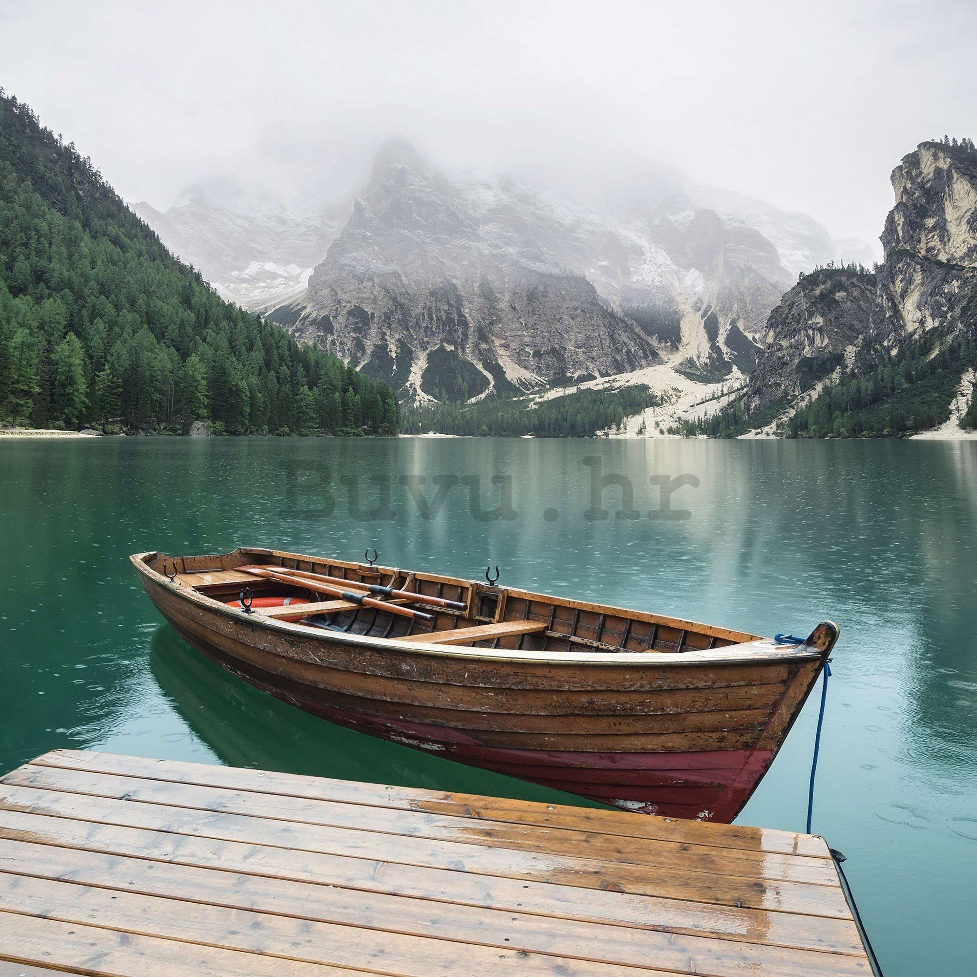 Vlies foto tapeta: Čamac na jezeru - 416x254 cm