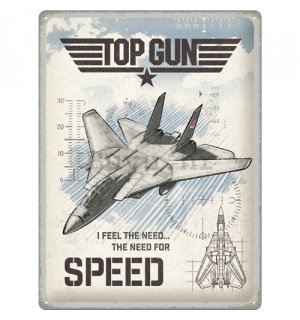 Metalna tabla: Top Gun - Jet - 30x40 cm
