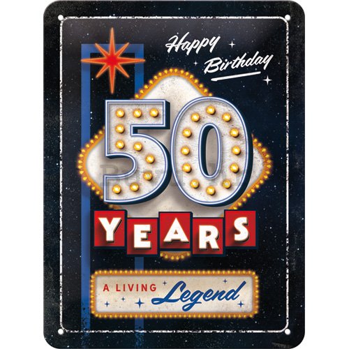 Metalna tabla: 50 Years Birthday - 15x20 cm