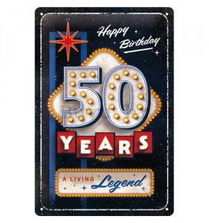 Metalna tabla: 50 Years Birthday - 30x20 cm