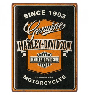 Metalna tabla: Harley-Davidson - Genuine Motorcycles Ribbon - 40x30 cm