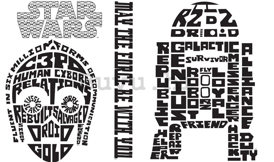 Naljepnica - Star Wars (C-3PO & R2-D2)
