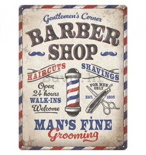 Metalna tabla - Barber Shop