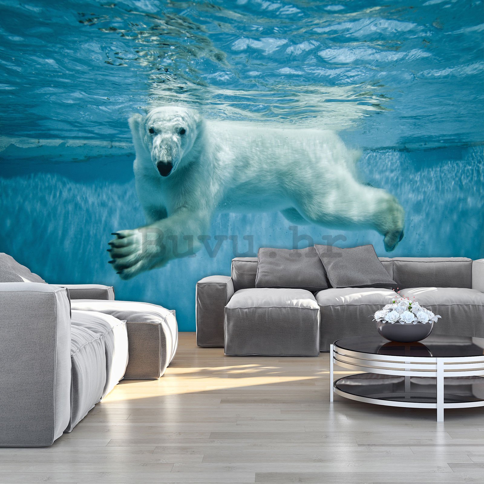 Vlies foto tapeta: Polarni medvjed (1) - 416x254 cm