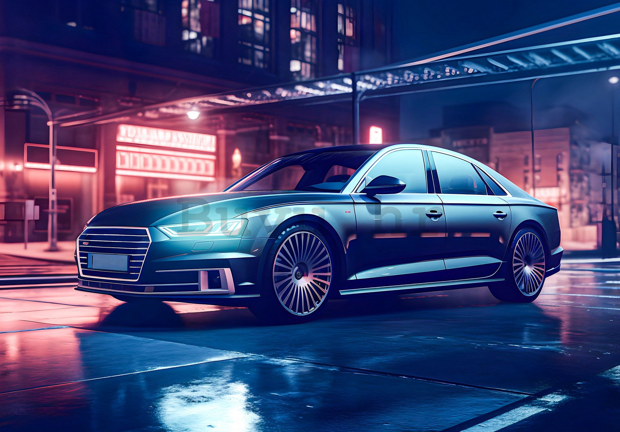 Foto tapeta Vlies: Car Audi city neon - 254x184 cm