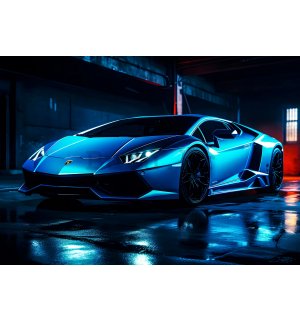 Foto tapeta Vlies: Car Lamborghini luxurious neon (1) - 254x184 cm