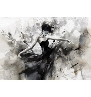 Foto tapeta Vlies: Painting B&W concrete dancer - 254x184 cm