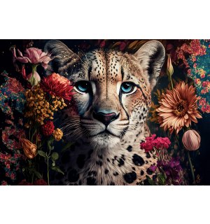 Foto tapeta Vlies: Nature flowers cheetah colours - 254x184 cm